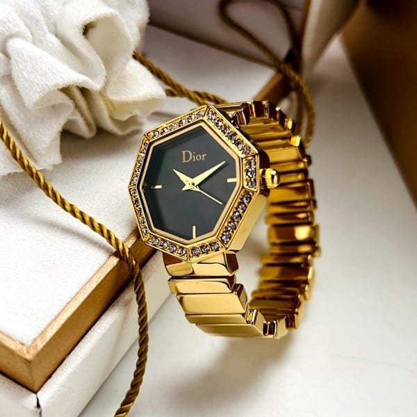 Dior Watch For Lady Golden Chain Mega Fashion