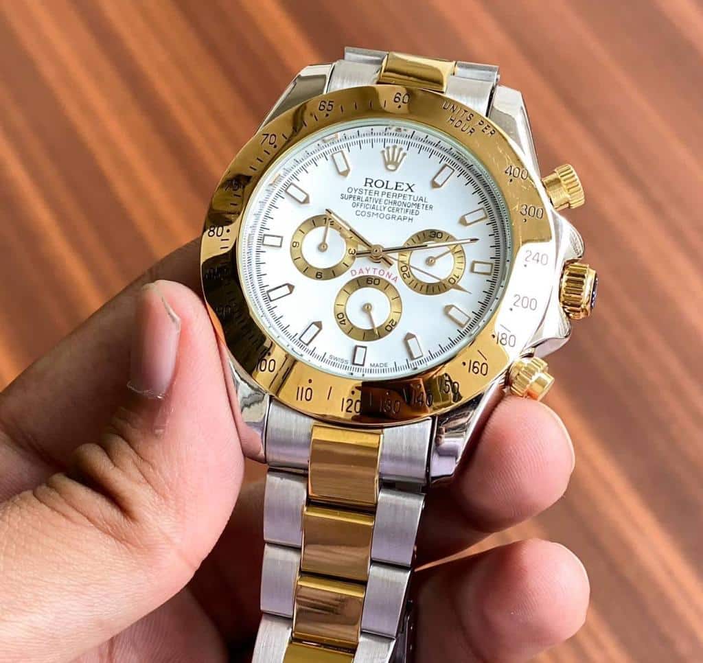 Rolex Tuton Daytona Gold Watch For Men Mega Fashion